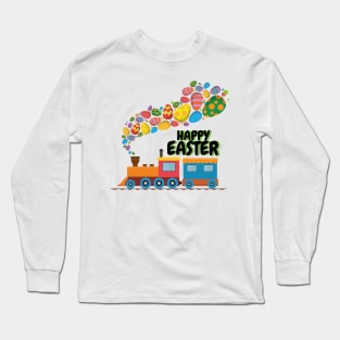 Train Easter Eggs For Boys Long Sleeve T-Shirt